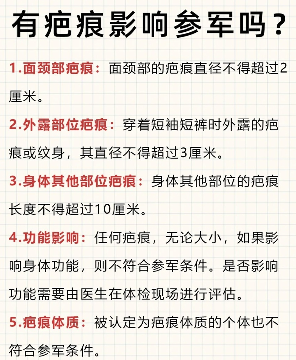什么樣的疤痕不能當(dāng)兵？深度解析征兵體檢標(biāo)準(zhǔn)中的疤痕要求，征兵體檢標(biāo)準(zhǔn)中的疤痕要求深度解析，哪些疤痕影響當(dāng)兵資格？